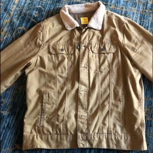L Prince & Fox tan Sherpa collar jacket